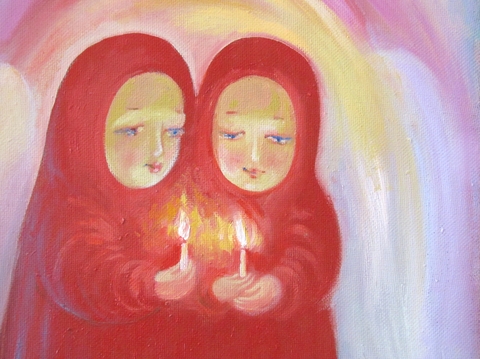 Картины с ангелами привезла в Могилёв российская художница Елена Войнова
