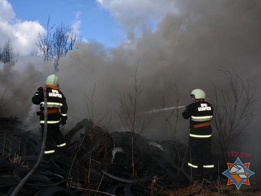 Полигон резинотехнических отходов горел 22 апреля в Могилёве