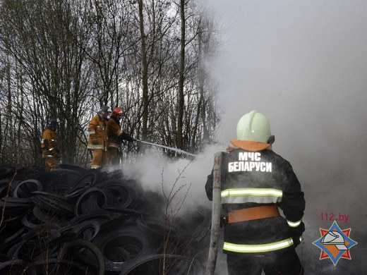 Полигон резинотехнических отходов горел 22 апреля в Могилёве