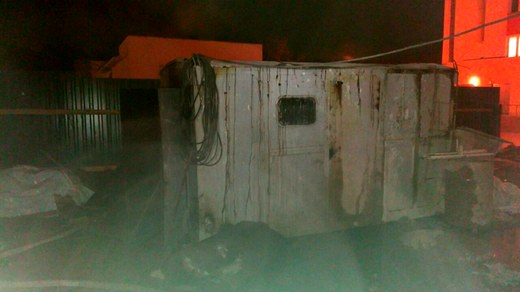 В Могилёве загорелся строительный вагончик