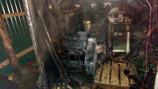 В Могилёве загорелся строительный вагончик