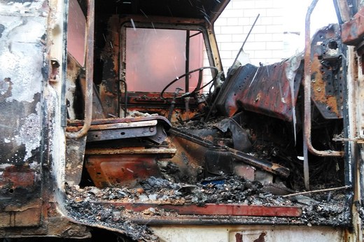 В Могилёве горел грузовой автомобиль – хозяин машины сам потушил пожар 