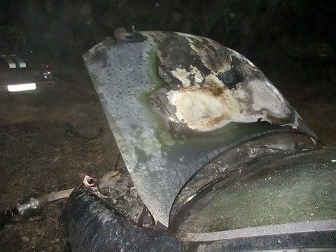 «Опель Астра» загорелся в Могилёве: причина - короткое замыкание проводки