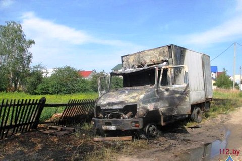 В Могилёве сгорел грузовой автомобиль