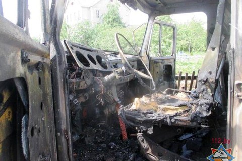 В Могилёве сгорел грузовой автомобиль