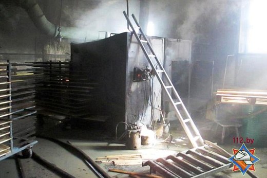Пожар в одном из цехов произошёл на предприятии «Могилёвдрев»