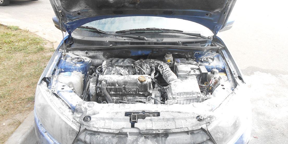 В Могилеве на улице Турова горел автомобиль