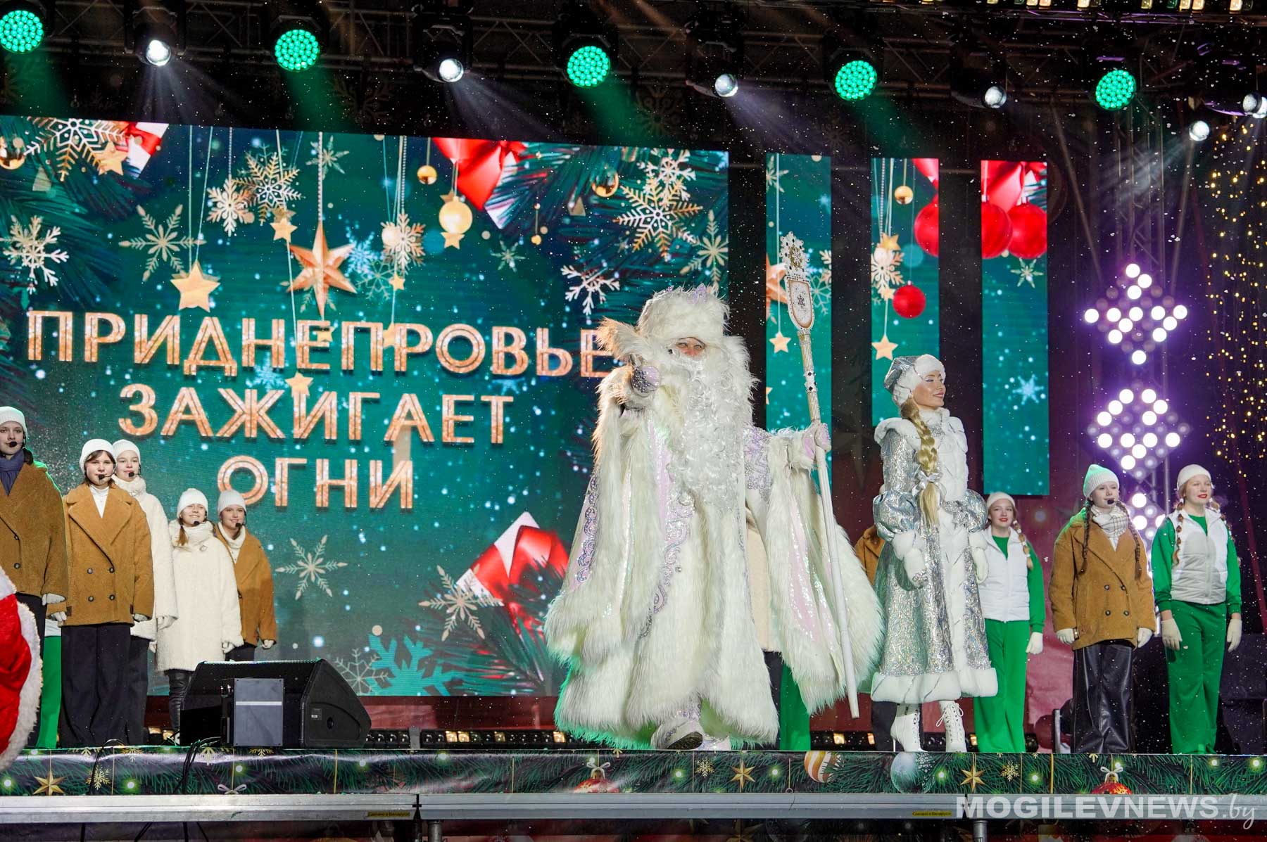 В Могилеве зажгли огни на главной елке региона